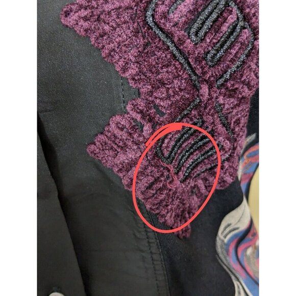 Save The Queen Womens Button Up Shirt Blouse Top Large Black Artsy Avant Garde - Picture 11 of 11